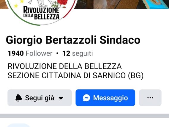 Sarnico: il Centro Destra Unito… si spacca, Giorgio Bertazzoli fa un suo gruppo e la pagina Facebook cambia nome