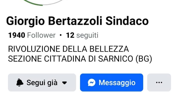 Sarnico: il Centro Destra Unito… si spacca, Giorgio Bertazzoli fa un suo gruppo e la pagina Facebook cambia nome